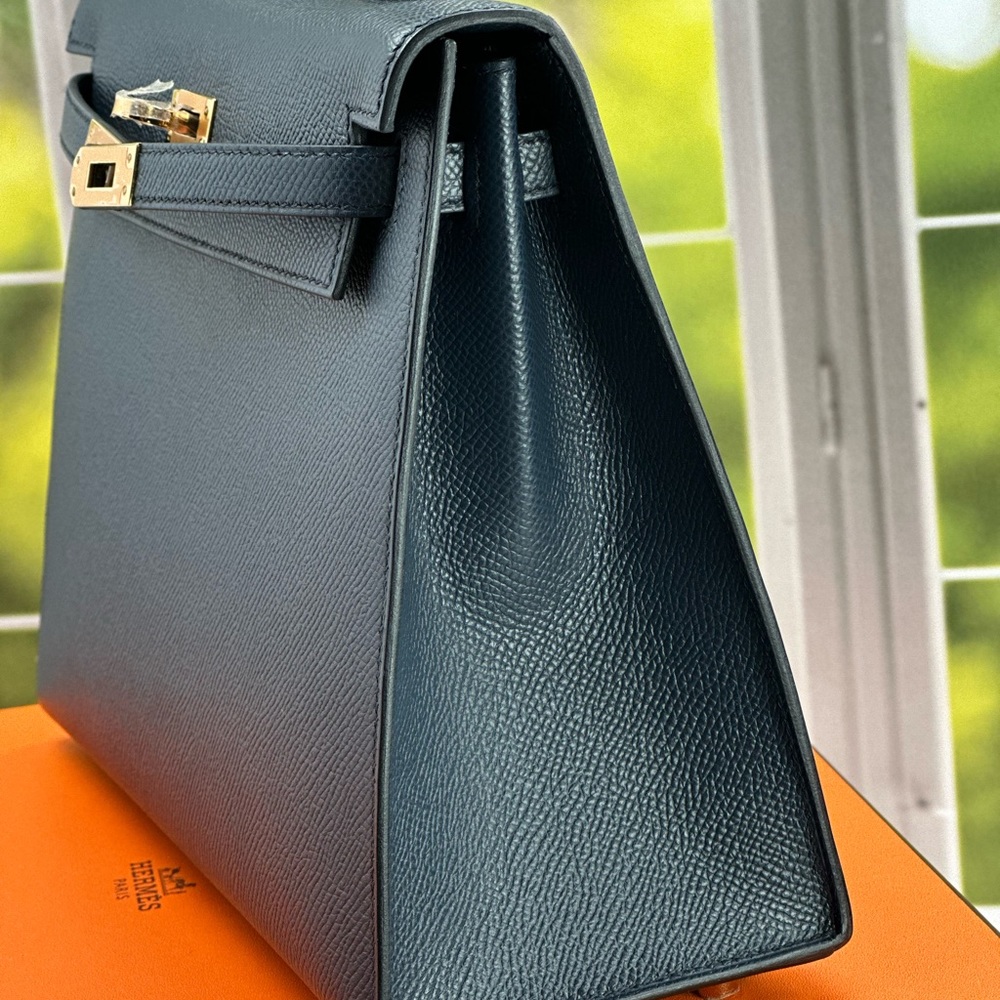 Hermes Kelly 25 Bleu Indigo Epsom Leather Sellier Stamp Z(2021) - Picture 3 of 16